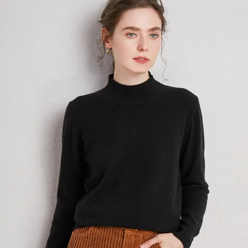 Half-Neck Wool Sweater - Season Prestige