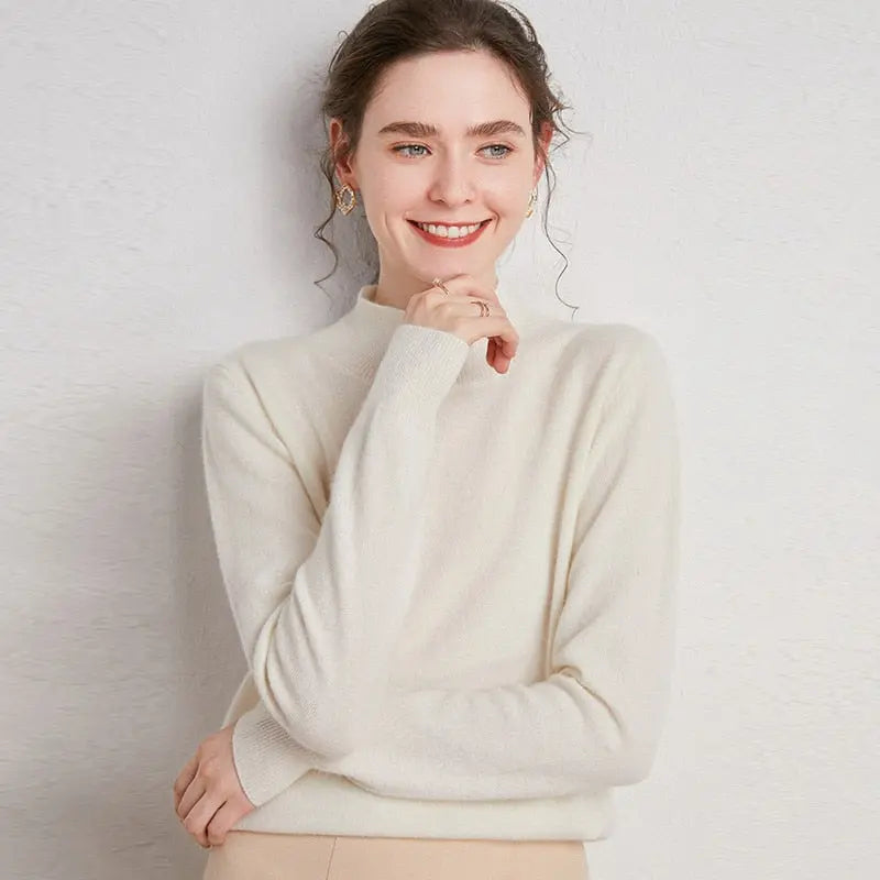 Half-Neck Wool Sweater - Season Prestige