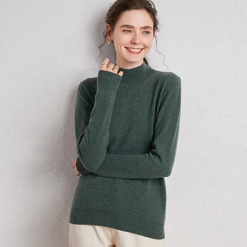 Half-Neck Wool Sweater - Season Prestige