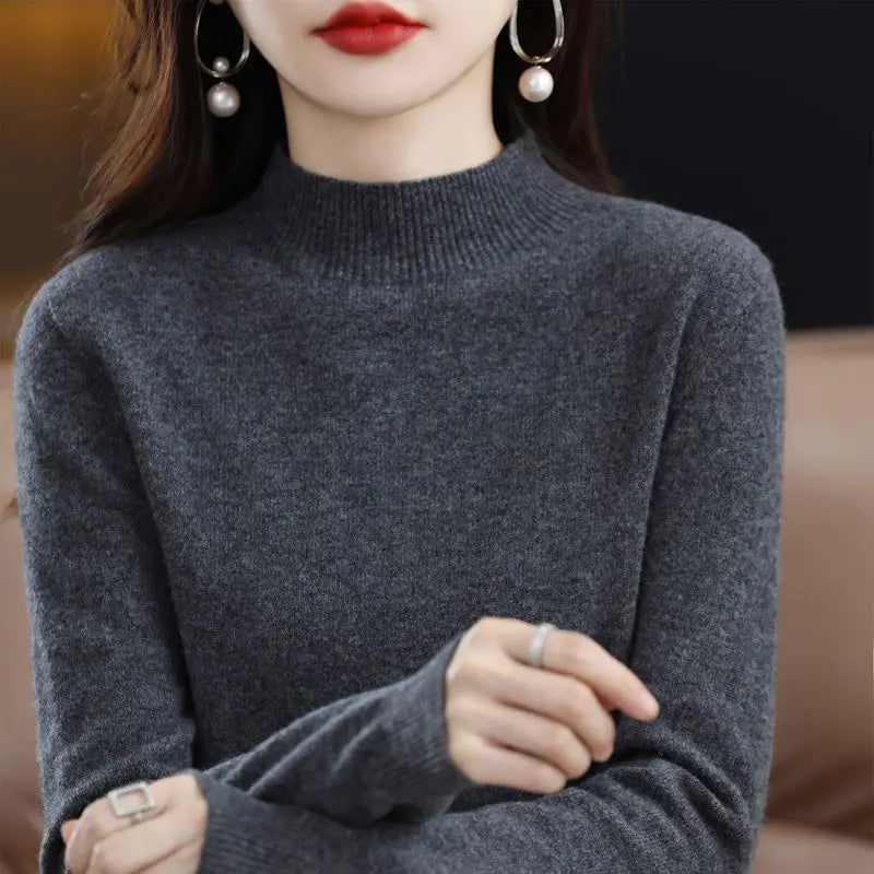 Half-Neck Wool Sweater - Season Prestige