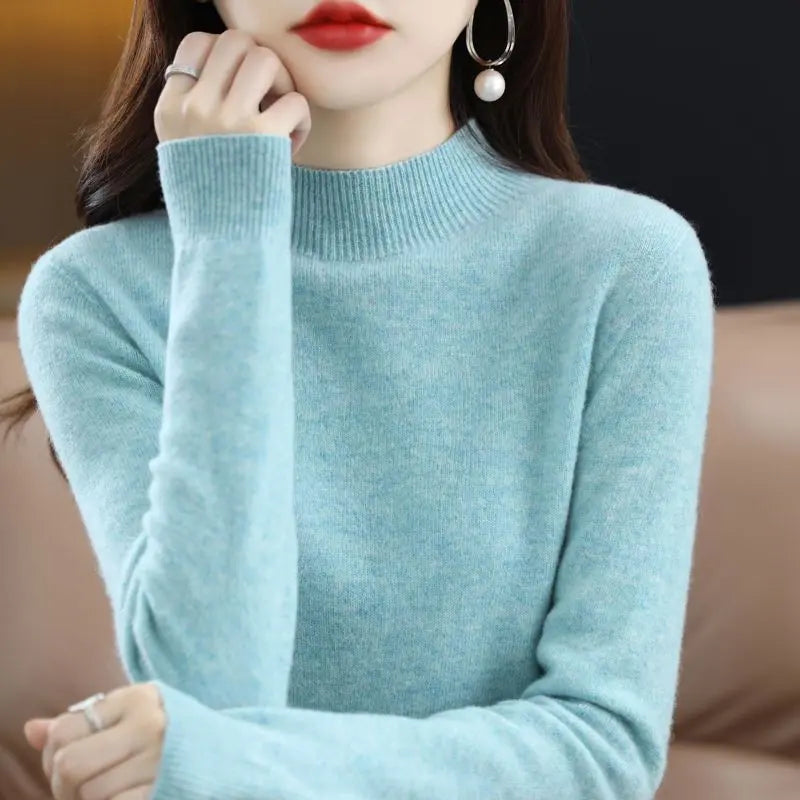 Half-Neck Wool Sweater - Season Prestige