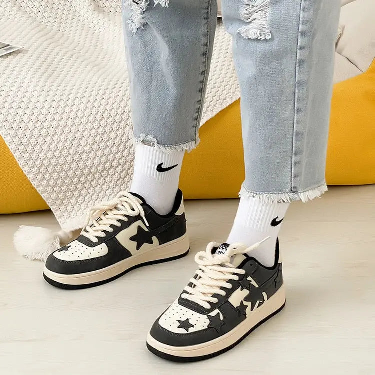 Women's stars flat sneakers - Season Prestige