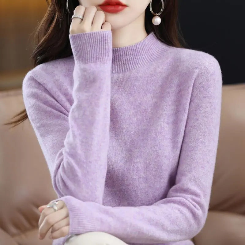 Half-Neck Wool Sweater - Season Prestige