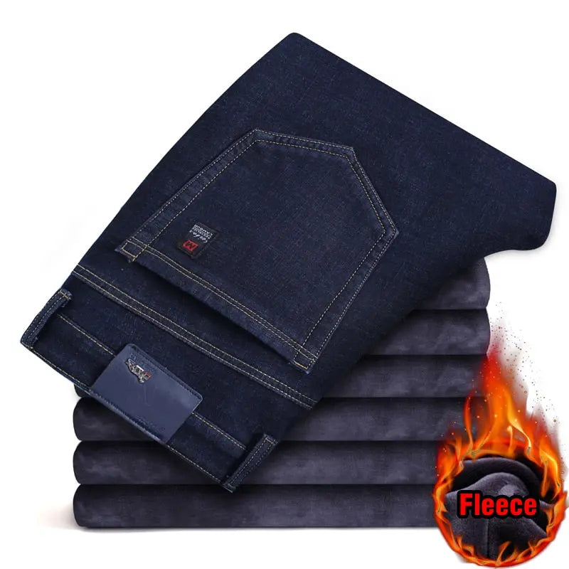 Classic Style Business Warm Jeans - Season Prestige