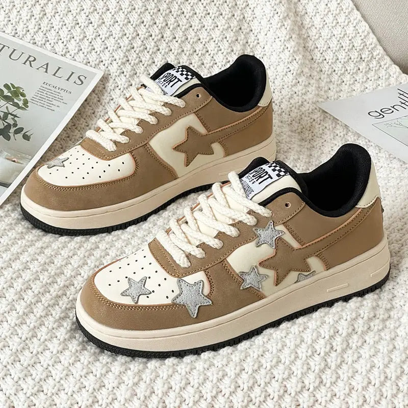 Women's stars flat sneakers - Season Prestige