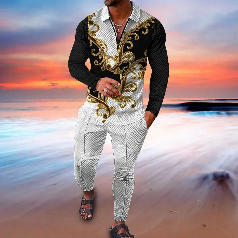 Men V-neck Clothing Sets - Season Prestige