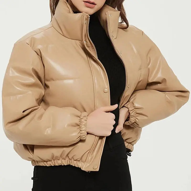 Girls Winter Jacket Faux Leather Female jackets - Season Prestige