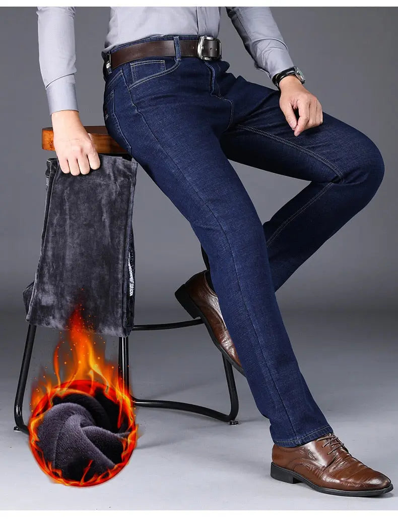 Classic Style Business Warm Jeans - Season Prestige