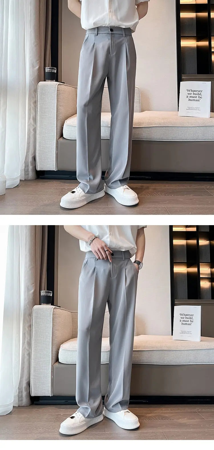 Casual Wide Leg Trousers For Men - Season Prestige