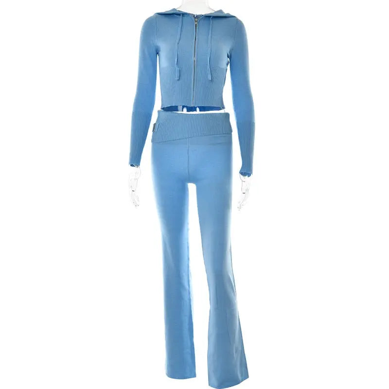 Long Sleeve Zipper Hooded Women Tracksuit - Season Prestige