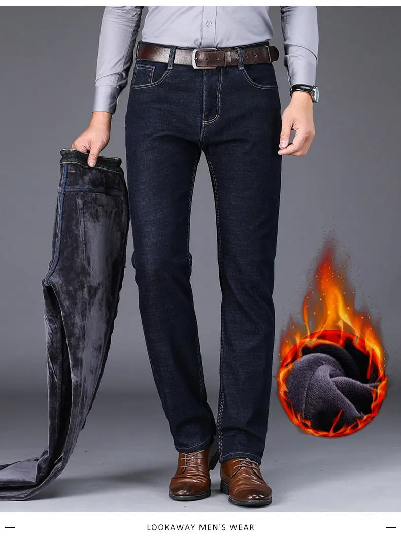 Classic Style Business Warm Jeans - Season Prestige