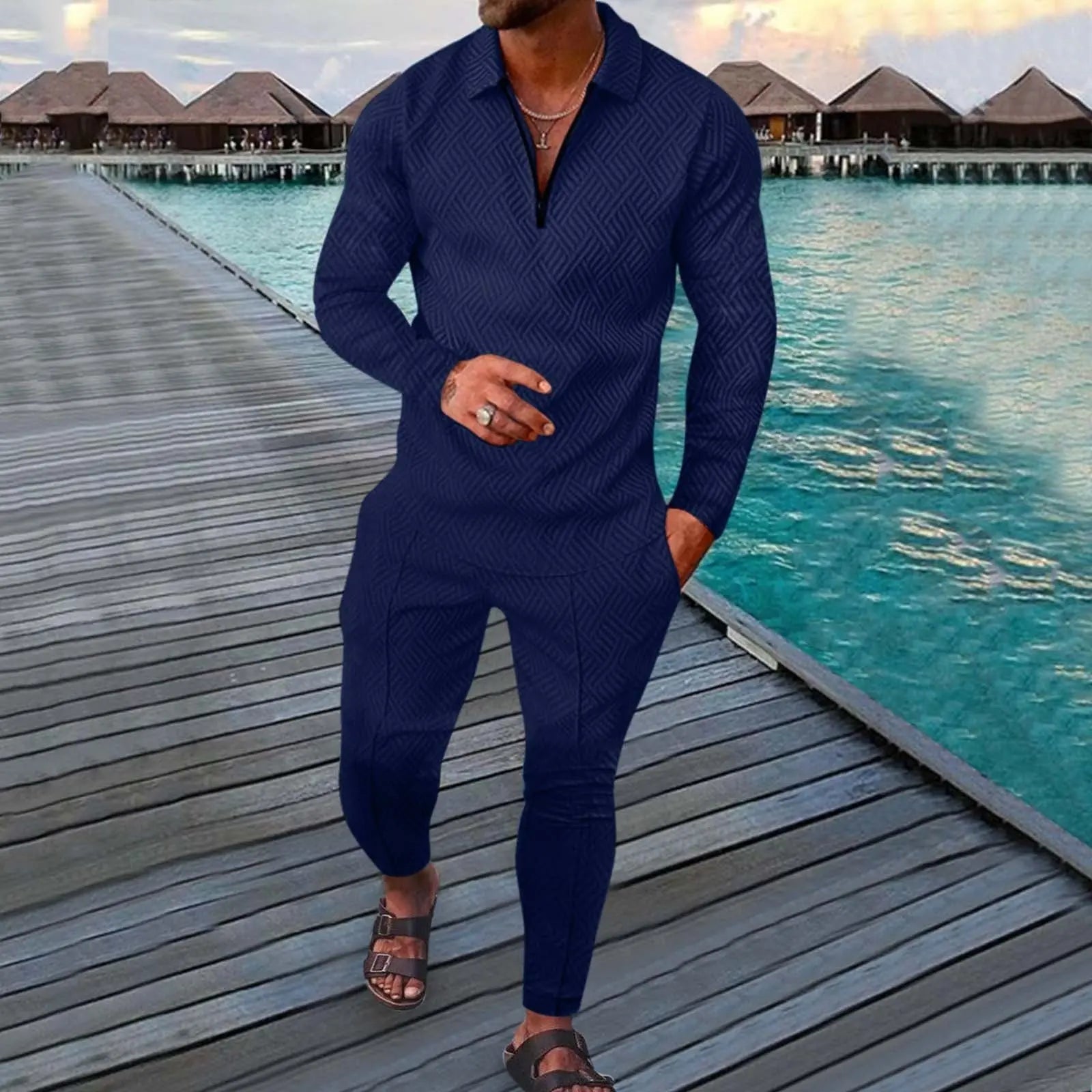 Men V-neck Clothing Sets - Season Prestige