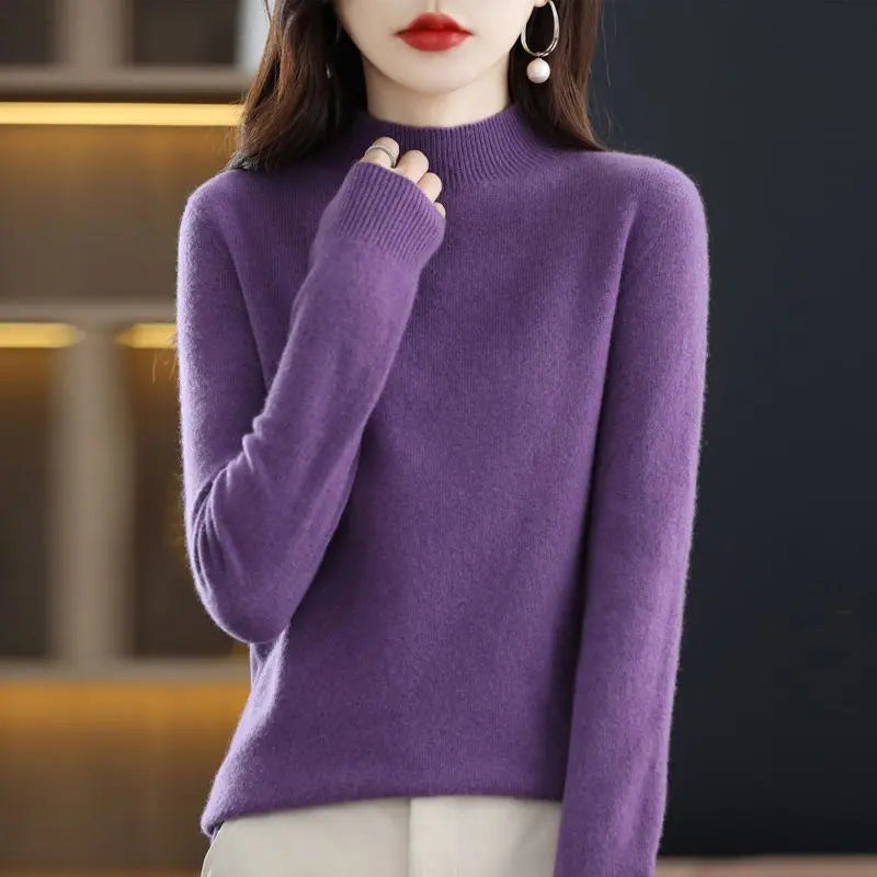 Half-Neck Wool Sweater - Season Prestige