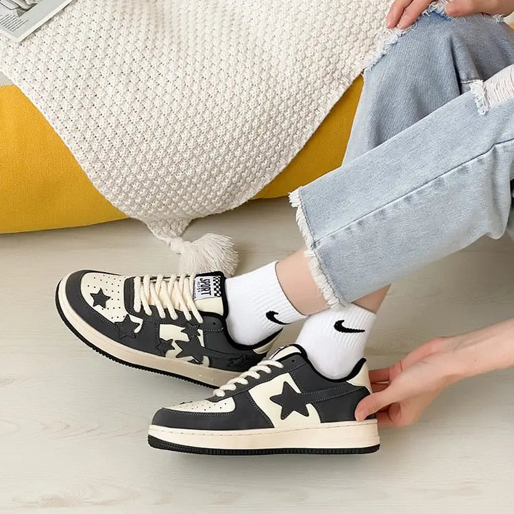 Women's stars flat sneakers - Season Prestige