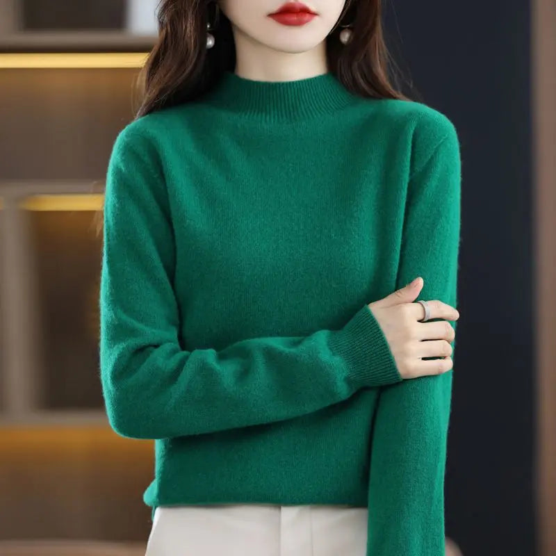 Half-Neck Wool Sweater - Season Prestige