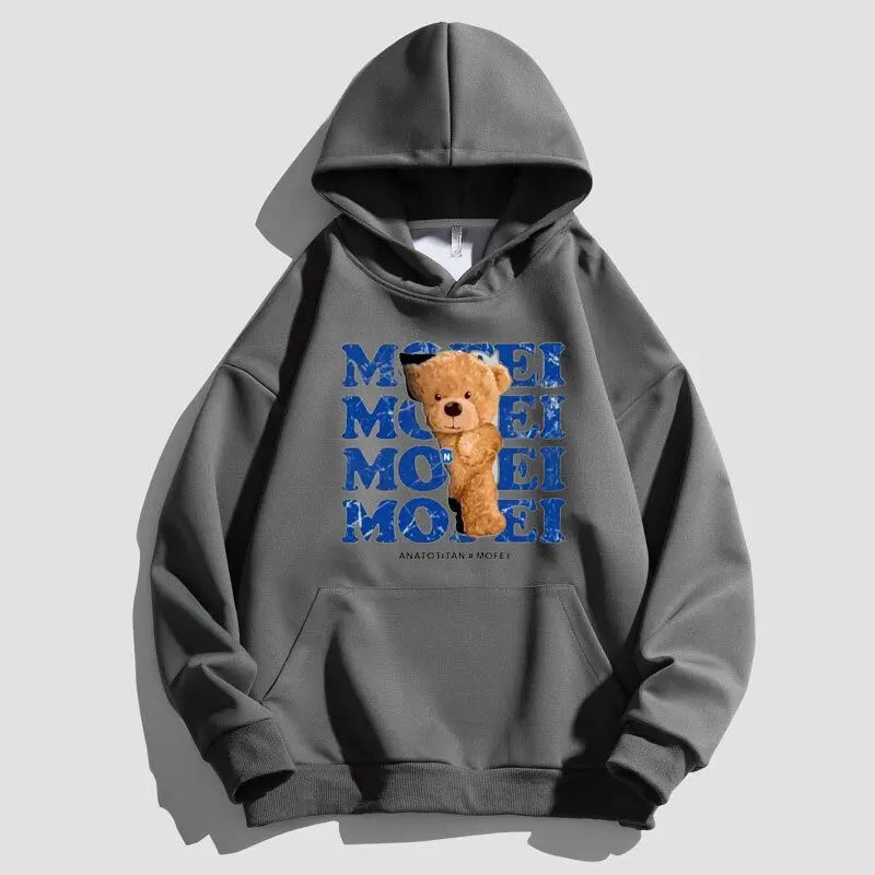 Bear Printed Hoody For Men/Women - Season Prestige