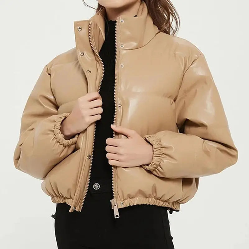 Girls Winter Jacket Faux Leather Female jackets - Season Prestige