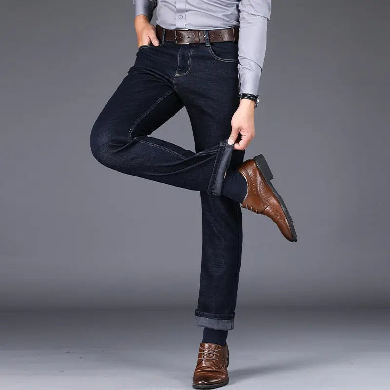 Classic Style Business Warm Jeans - Season Prestige