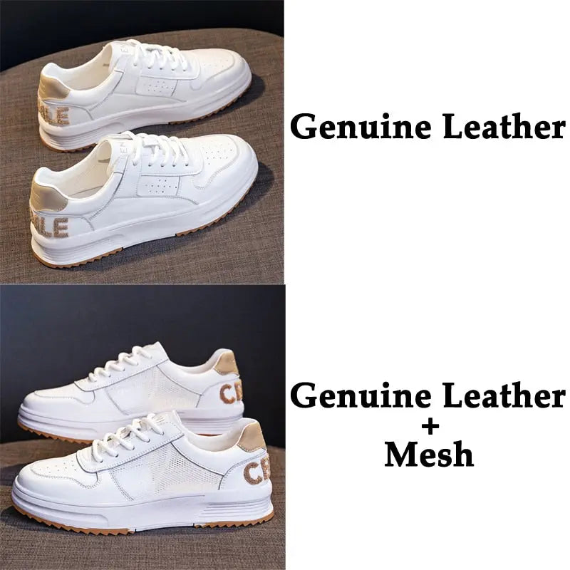 Leather Platform Sneakers - Season Prestige