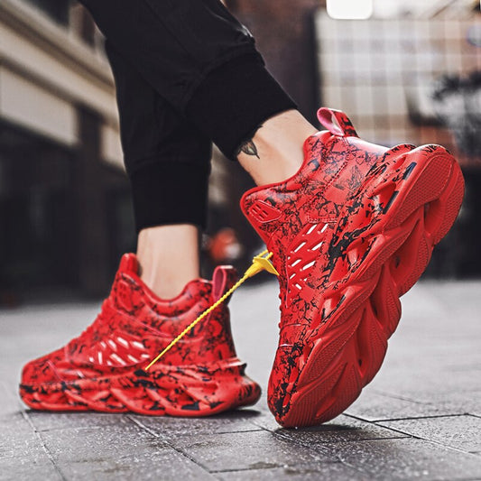 Thick Bottom Graffiti Men's Sneakers Season Prestige