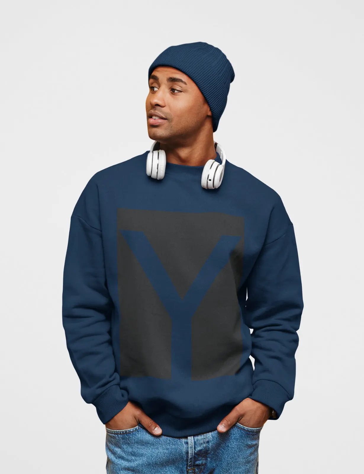 Casual yet fashionable Y logo emblazoned crewneck sweatshirt hoodie for men, shop the collection online.