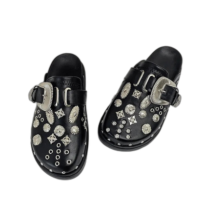 Women Studded Mule Clogs Men's Shoes Season Prestige