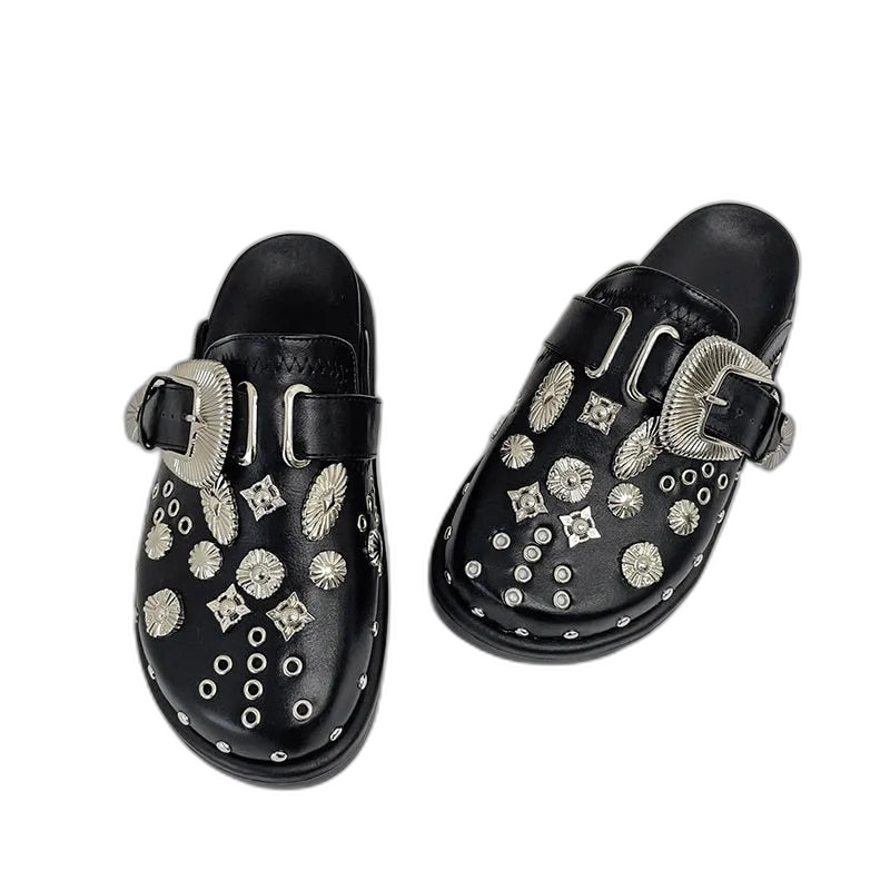 Women Studded Mule Clogs Men's Shoes Season Prestige