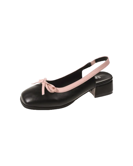 Raised Ballerina Pumps in Black Season Prestige