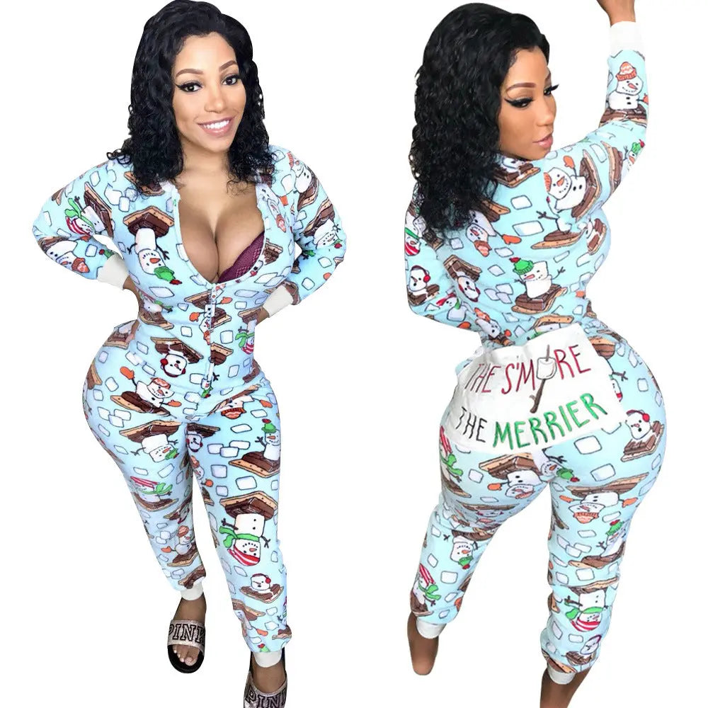 Season Prestige Christmas Jumpsuits: Festive Long-Sleeve Bodysuits