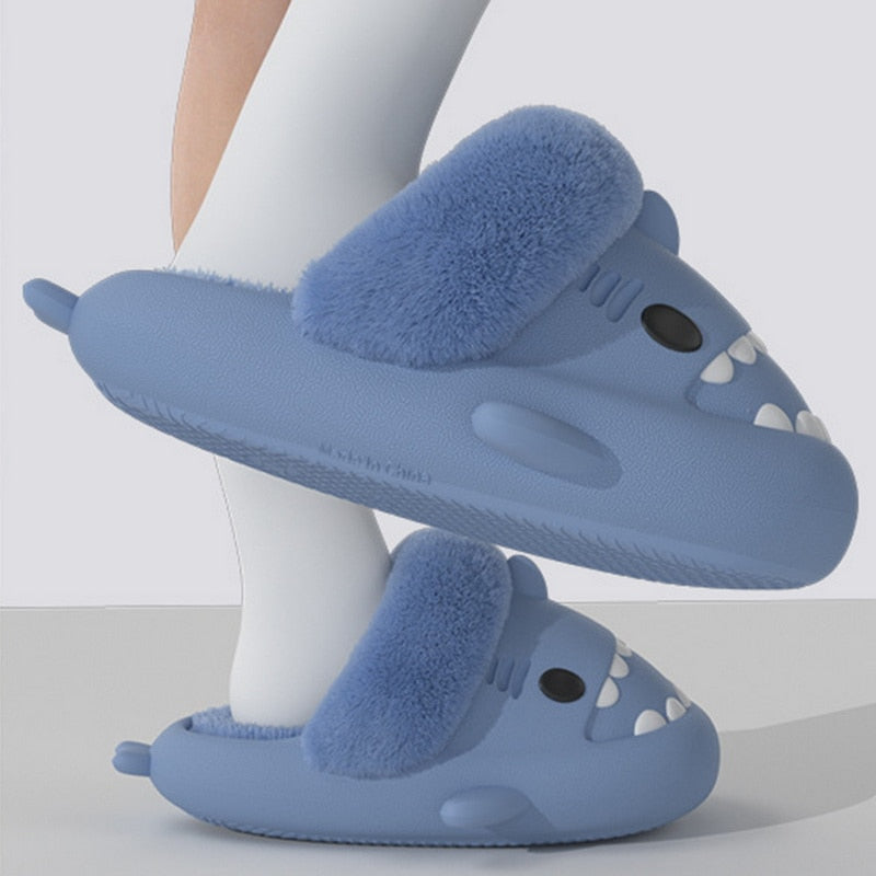 Non-Slip Furry Shark Slides Season Prestige